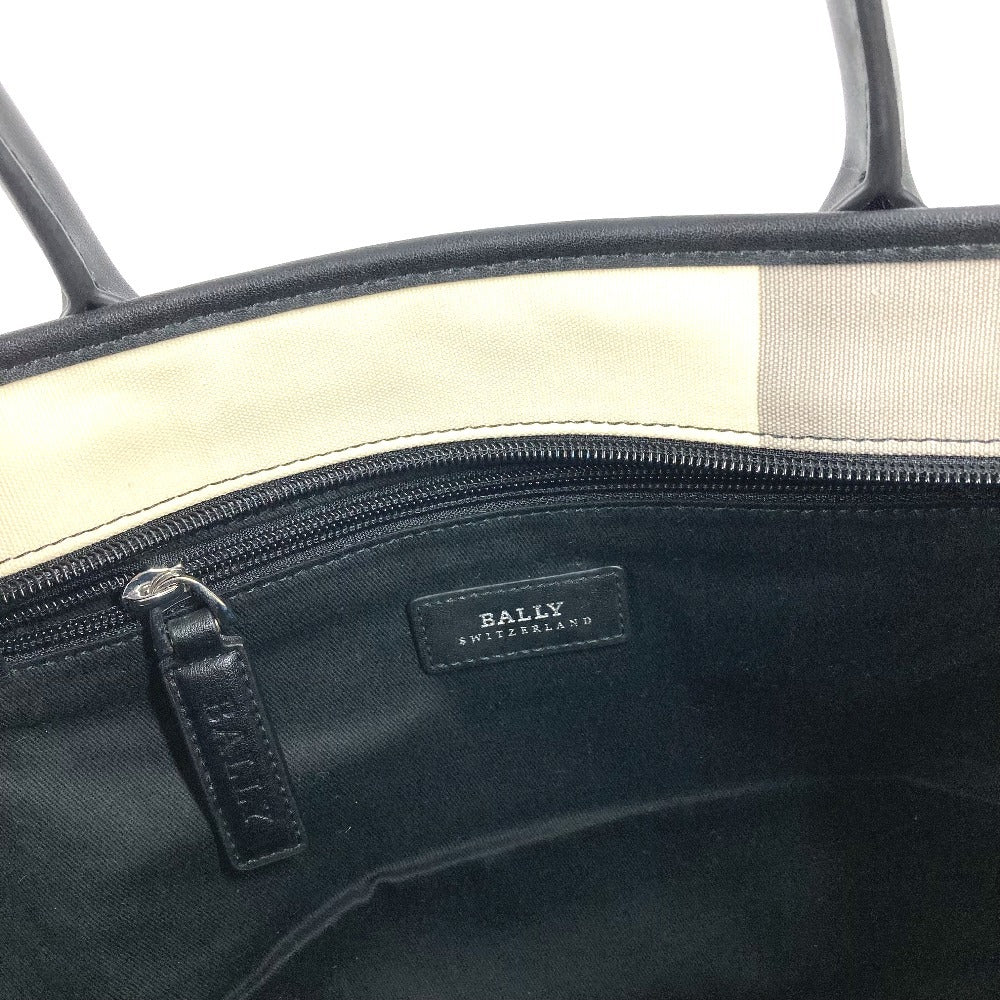 BALLY B Logo Busy B Bag Tote Bag Handbag Leather/Canvas Unisex Black