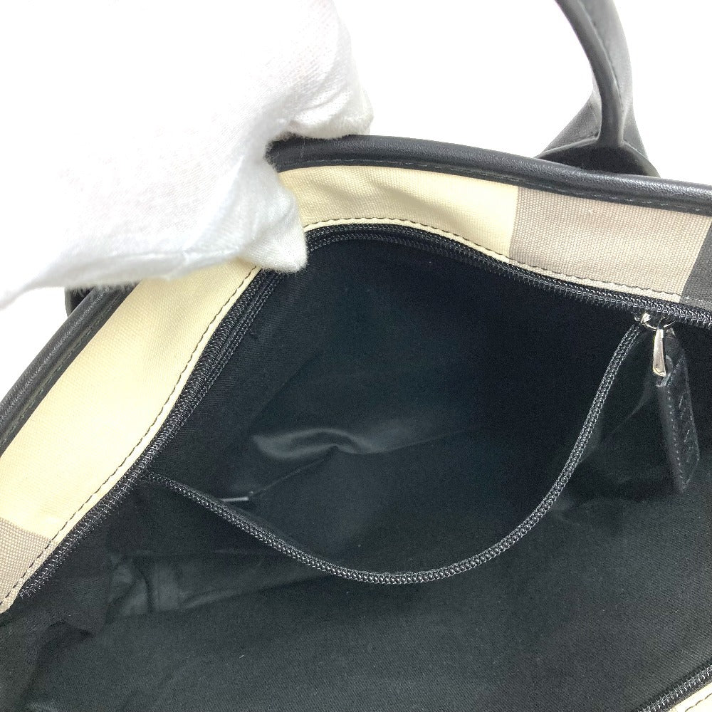 BALLY B Logo Busy B Bag Tote Bag Handbag Leather/Canvas Unisex Black