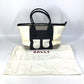 BALLY B Logo Busy B Bag Tote Bag Handbag Leather/Canvas Unisex Black
