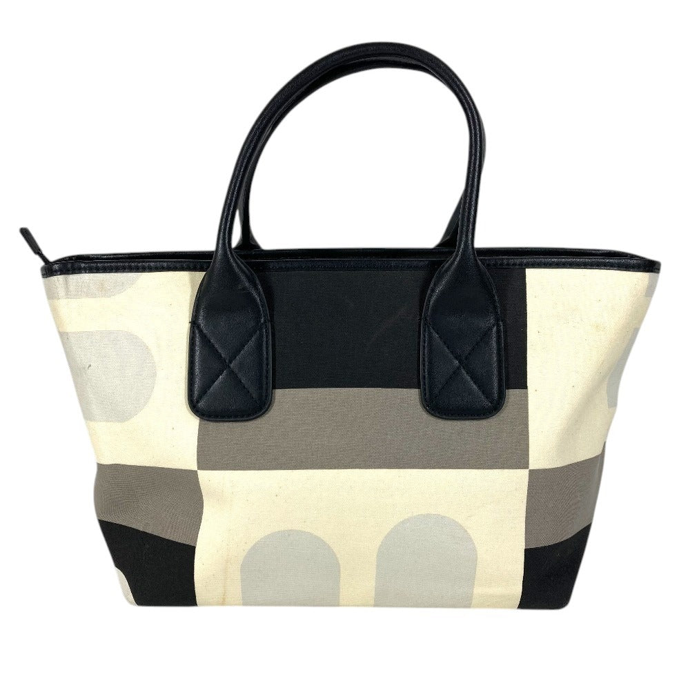 BALLY B Logo Busy B Bag Tote Bag Handbag Leather/Canvas Unisex Black