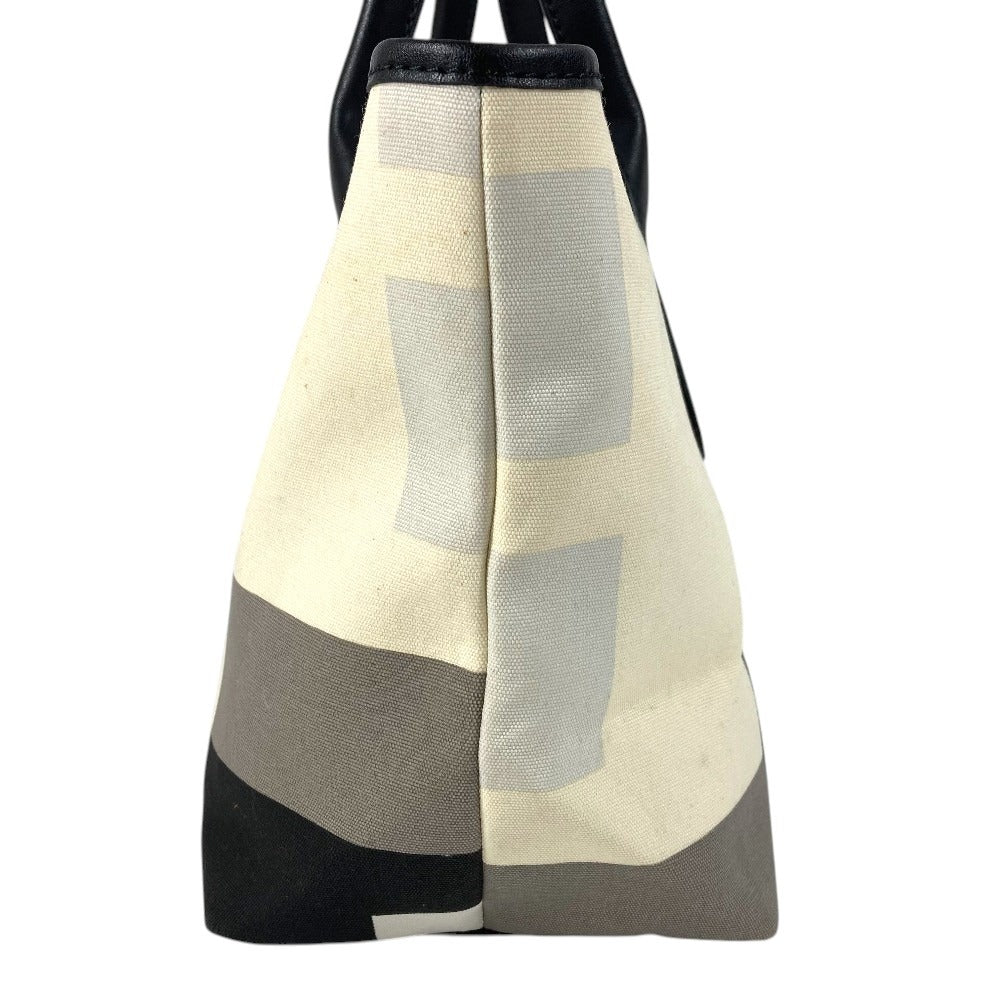 BALLY B Logo Busy B Bag Tote Bag Handbag Leather/Canvas Unisex Black