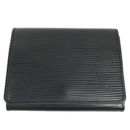 LOUIS VUITTON M56582 Epi Envelope Carte de Visite Business Card Case, Pass Case with Flap, Bifold Card Case, Epi Leather, Unisex, Noir Black