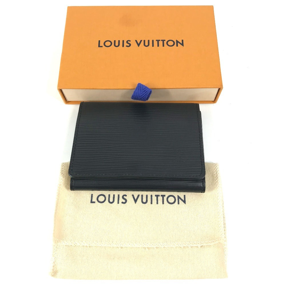 LOUIS VUITTON M56582 Epi Envelope Carte de Visite Business Card Case, Pass Case with Flap, Bifold Card Case, Epi Leather, Unisex, Noir Black