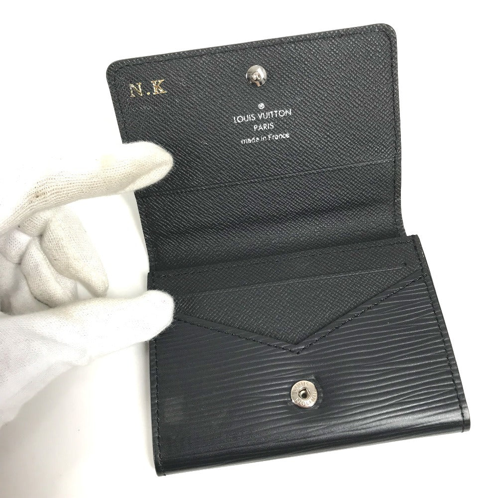 LOUIS VUITTON M56582 Epi Envelope Carte de Visite Business Card Case, Pass Case with Flap, Bifold Card Case, Epi Leather, Unisex, Noir Black