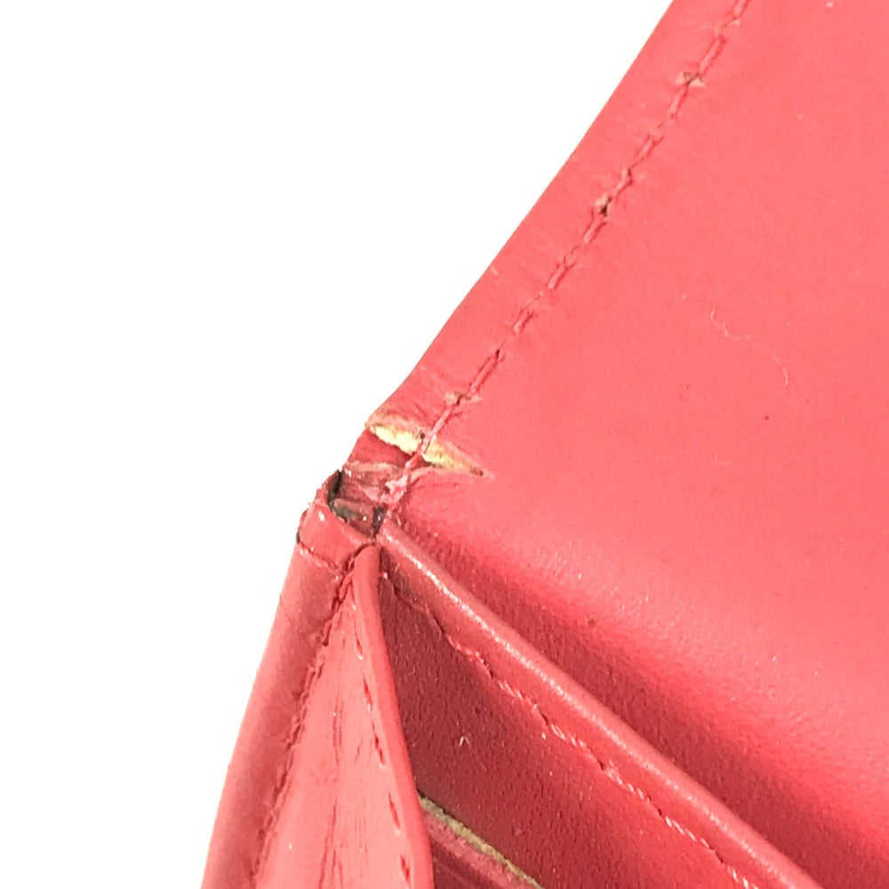 CHANEL CC Coco Mark Logo Long Wallet Flap Caviar Skin Unisex Red