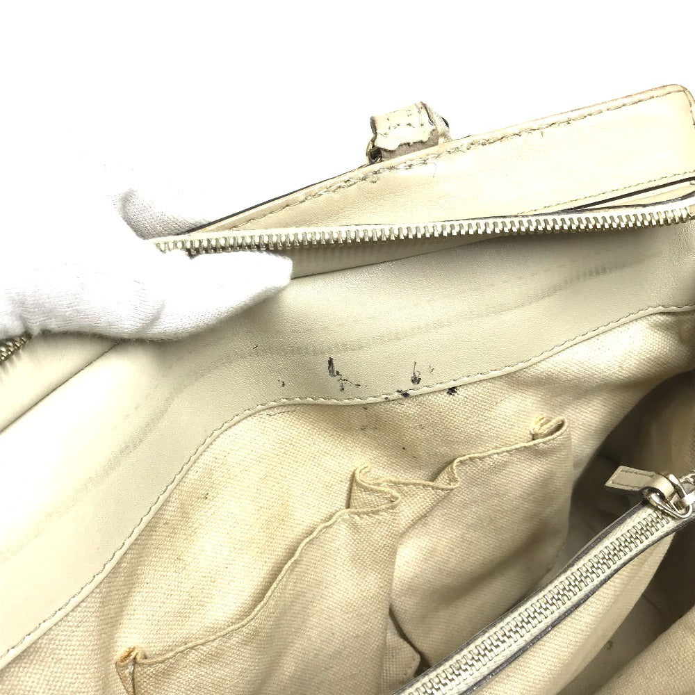 GUCCI 257063 GG Logo Guccissima Bag Tote Bag Shoulder Bag Handbag Shima Leather Unisex Ivory