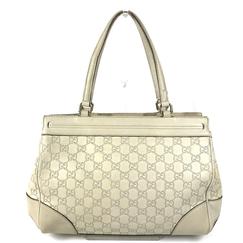 GUCCI 257063 GG Logo Guccissima Bag Tote Bag Shoulder Bag Handbag Shima Leather Unisex Ivory