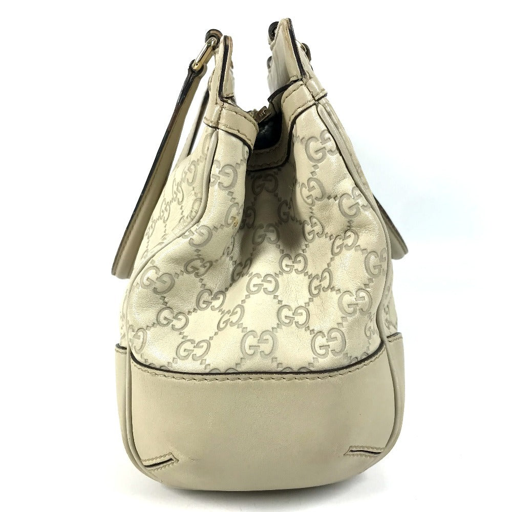 GUCCI 257063 GG Logo Guccissima Bag Tote Bag Shoulder Bag Handbag Shima Leather Unisex Ivory