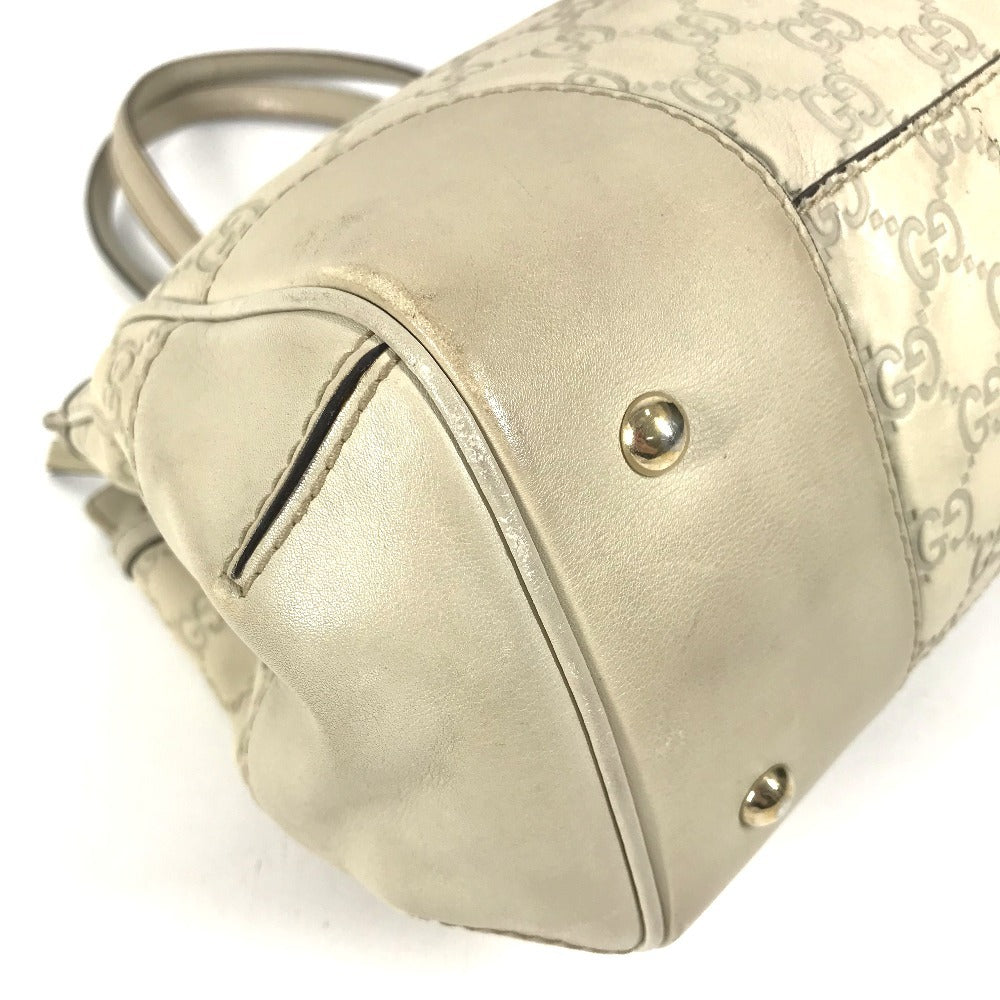 GUCCI 257063 GG Logo Guccissima Bag Tote Bag Shoulder Bag Handbag Shima Leather Unisex Ivory