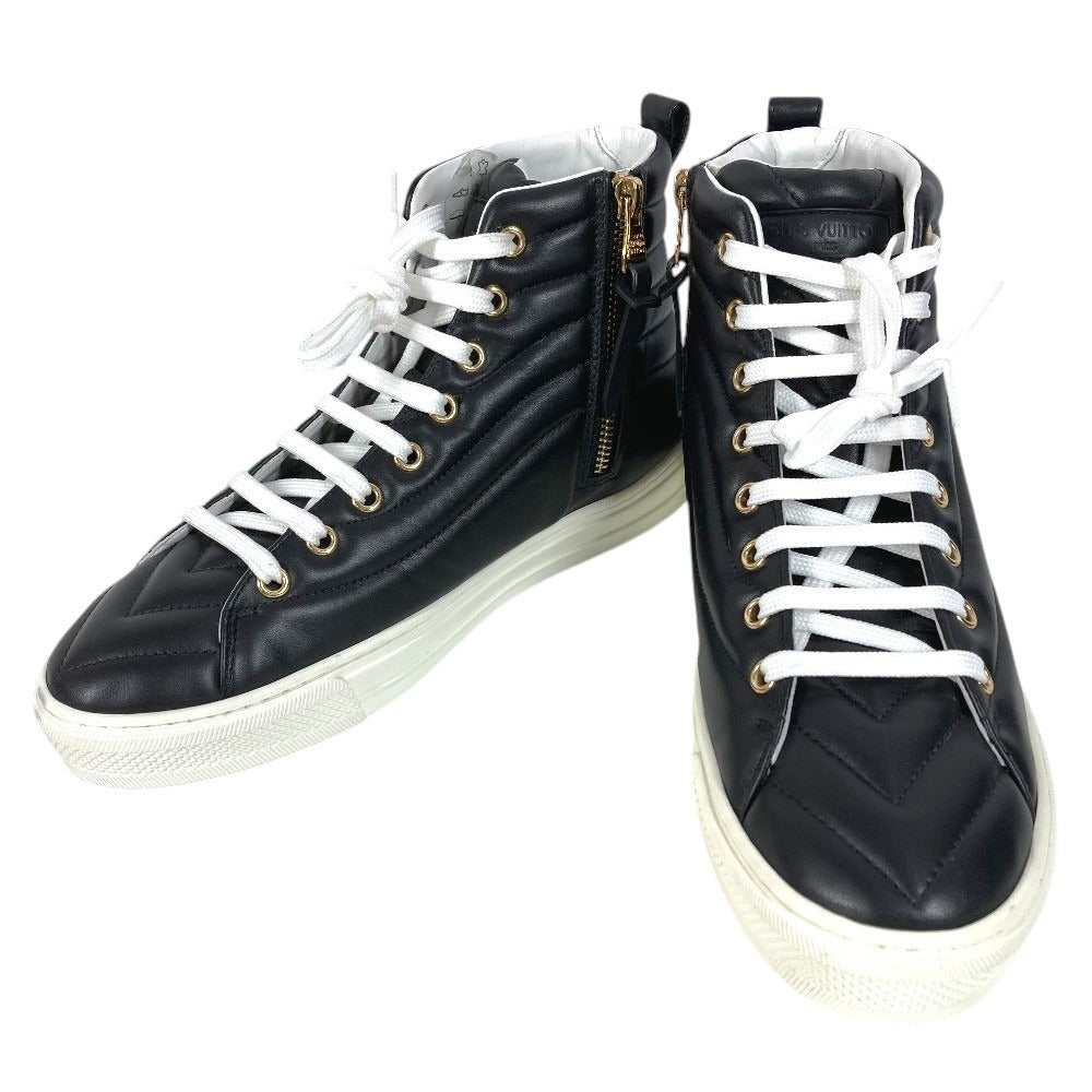 LOUIS VUITTON Shoes Rainbow Stellar Line High-Top Sneakers Leather Women's Black