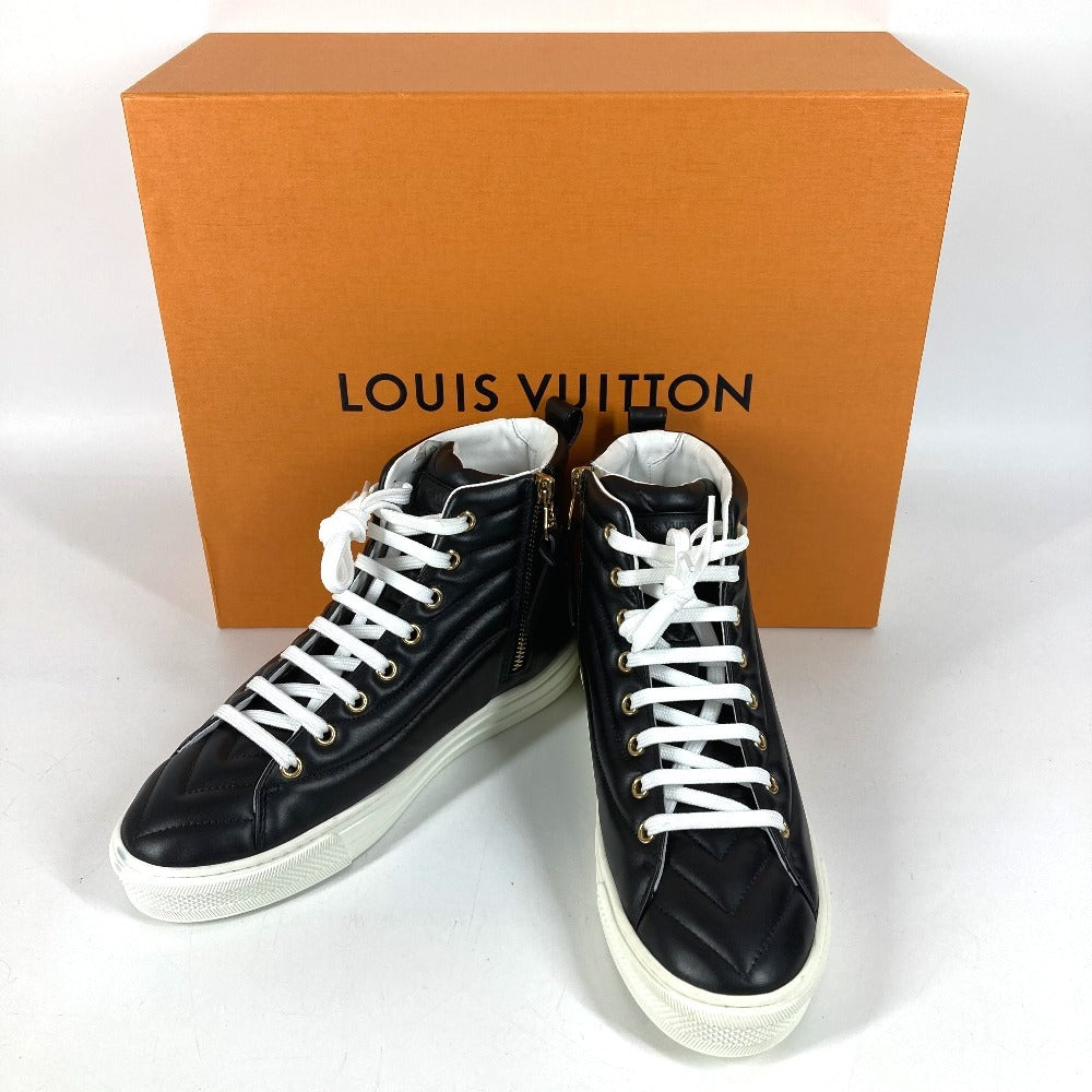 LOUIS VUITTON Shoes Rainbow Stellar Line High-Top Sneakers Leather Women's Black