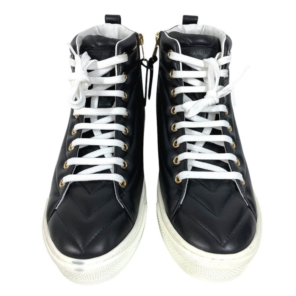LOUIS VUITTON Shoes Rainbow Stellar Line High-Top Sneakers Leather Women's Black