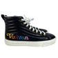 LOUIS VUITTON Shoes Rainbow Stellar Line High-Top Sneakers Leather Women's Black