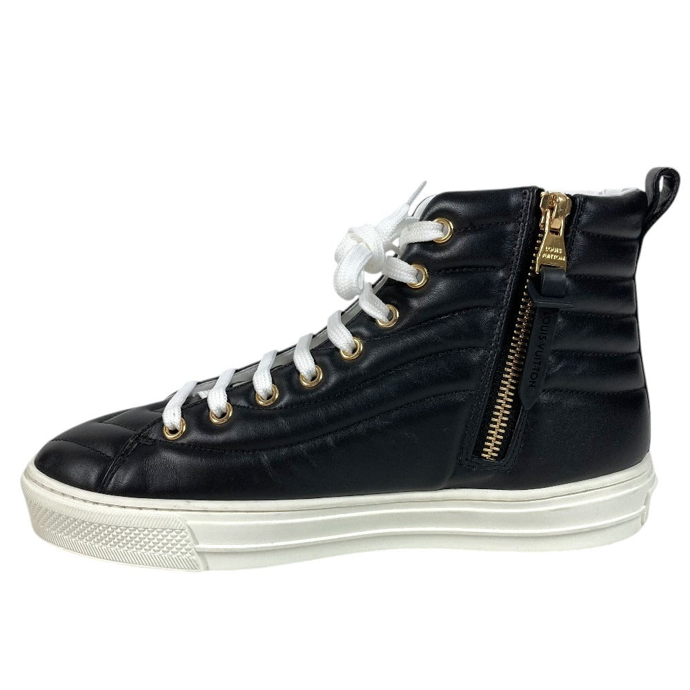LOUIS VUITTON Shoes Rainbow Stellar Line High-Top Sneakers Leather Women's Black