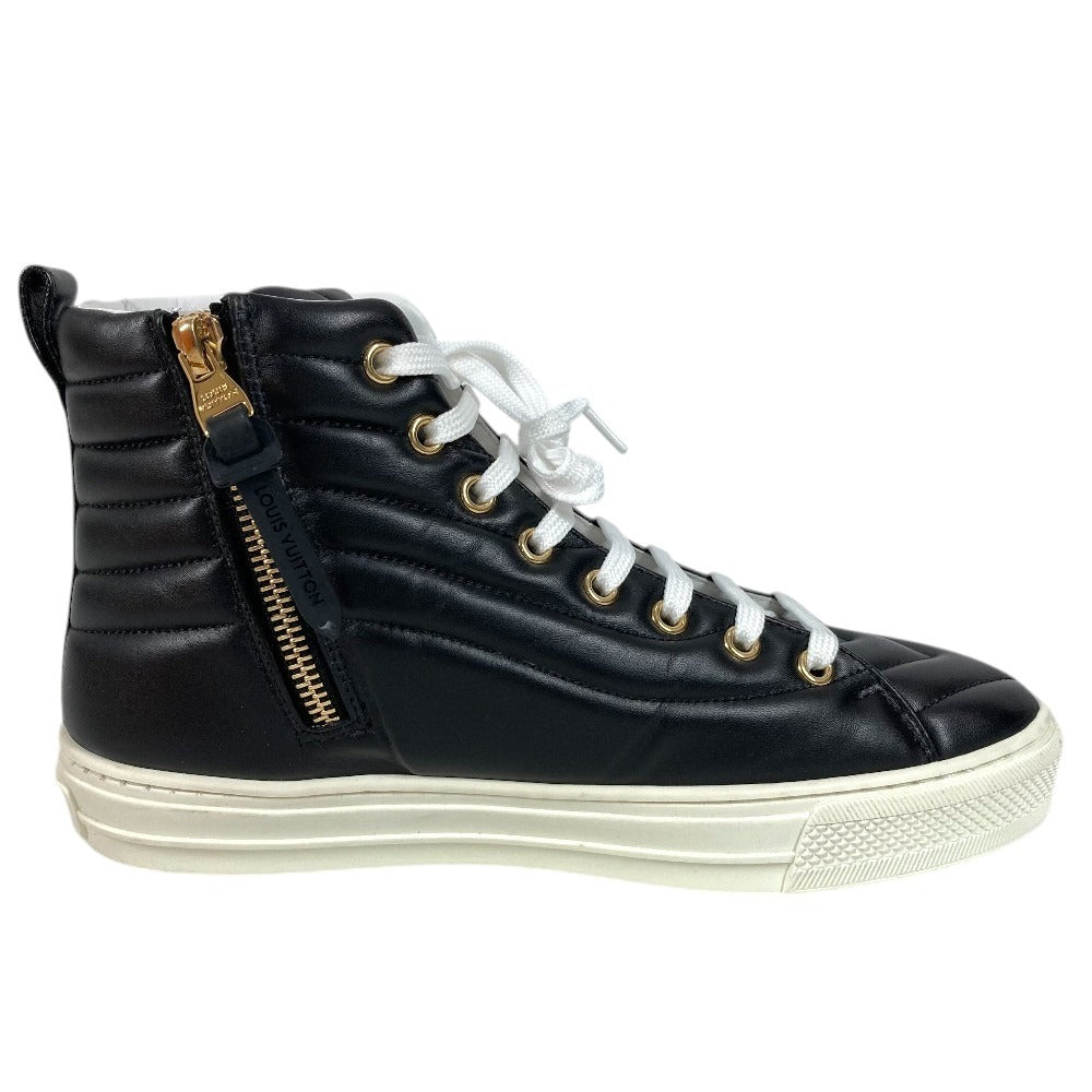 LOUIS VUITTON Shoes Rainbow Stellar Line High-Top Sneakers Leather Women's Black