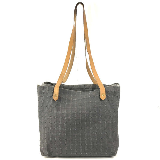 HERMES アメダバ カバ ドゥ ポッシュ カバン 肩掛け トートバッグ ショルダーバッグ コットン ユニセックス グレー