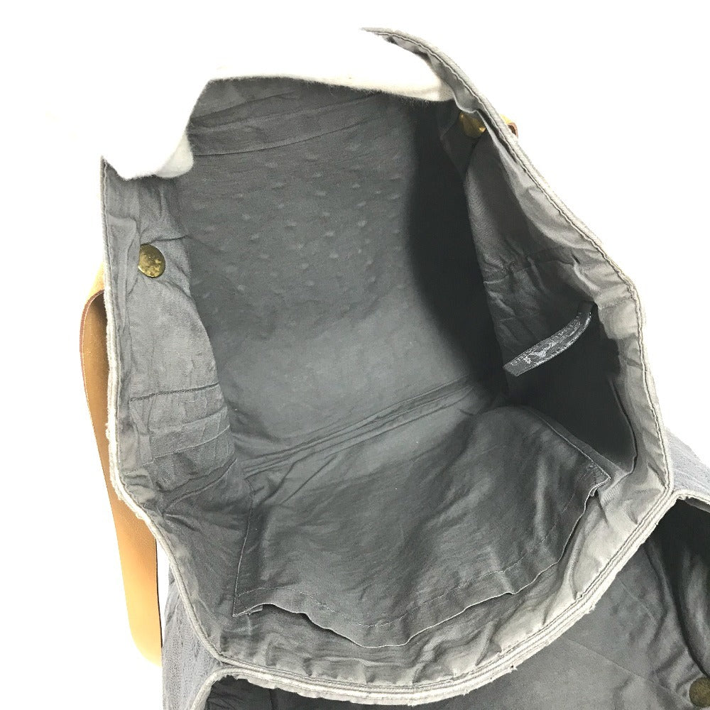 HERMES Ahmedabad Cabas de Poche Shoulder Bag Cotton Unisex Gray