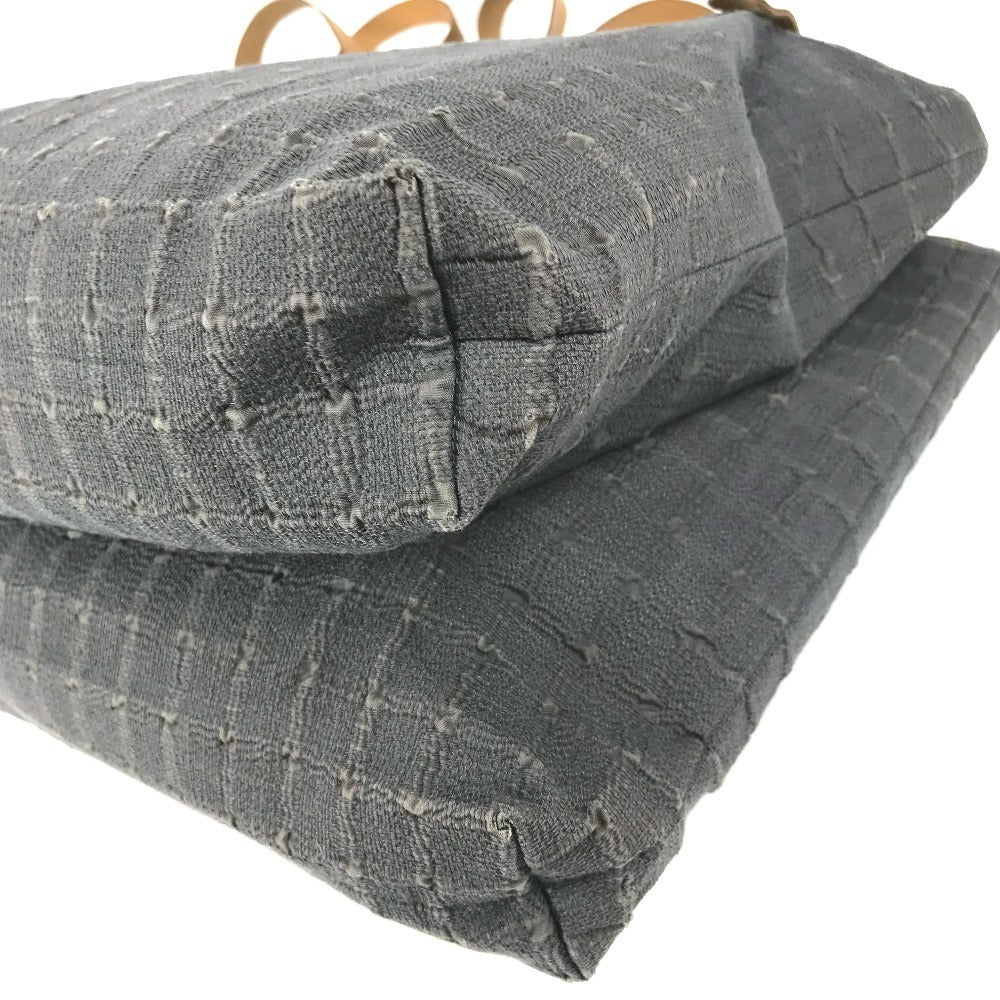 HERMES Ahmedabad Cabas de Poche Shoulder Bag Cotton Unisex Gray