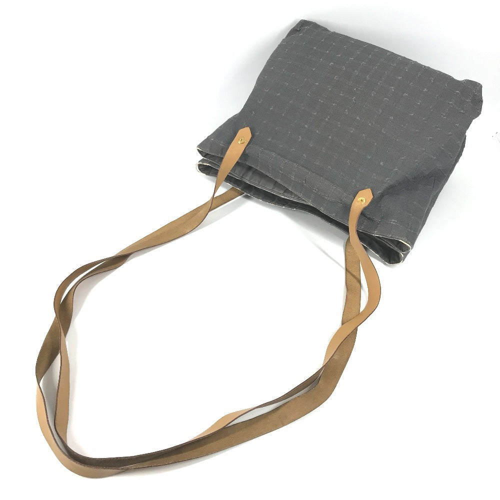 HERMES Ahmedabad Cabas de Poche Shoulder Bag Cotton Unisex Gray