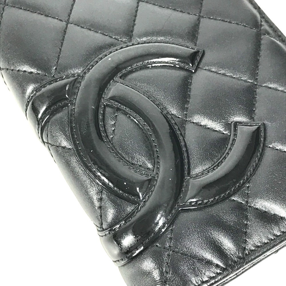CHANEL A26717 Cambon Line CC Coco Mark Logo Long Bifold Wallet Leather Unisex Black
