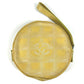 CHANEL A17682 New Travel Line CC Coco Mark Logo Strap Round Pouch Cosmetic Pouch Nylon Unisex Yellow