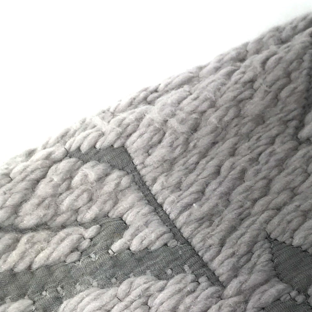 LOUIS VUITTON M74742 Echarpe Logomania Fringed Scarf Wool Unisex Grips Perle Grey