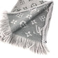 LOUIS VUITTON M74742 Echarpe Logomania Fringed Scarf Wool Unisex Grips Perle Grey
