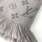LOUIS VUITTON M74742 Echarpe Logomania Fringed Scarf Wool Unisex Grips Perle Grey