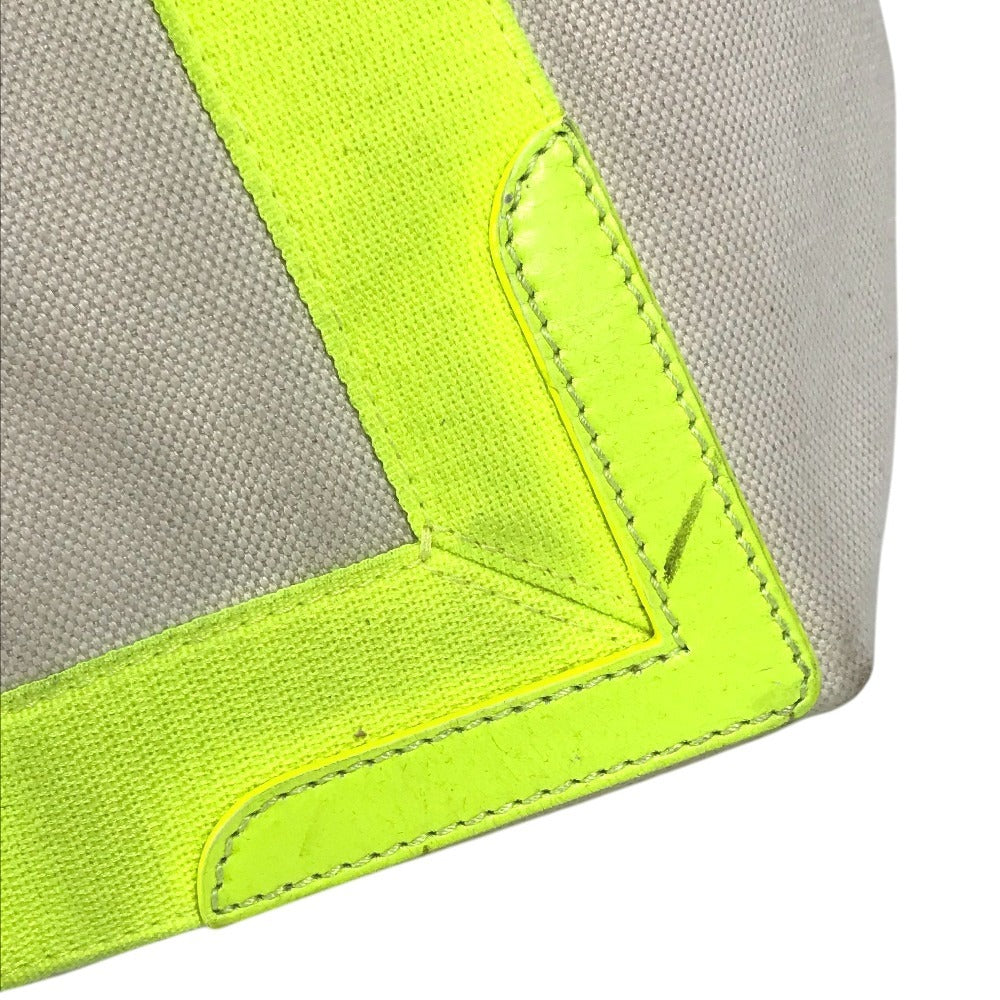 BALENCIAGA 339933 Navy Cabas S Navy Cabas S Bag Tote Bag Handbag Leather/Canvas Unisex Yellow