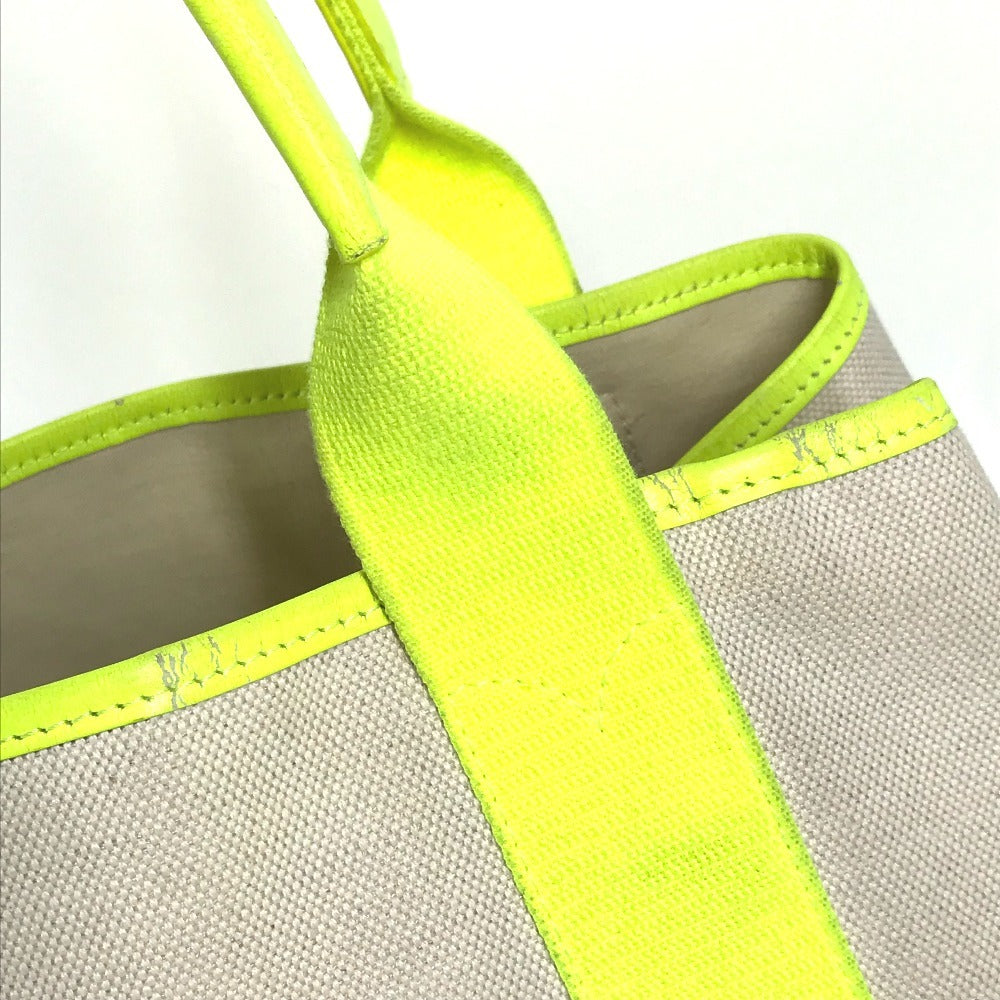 BALENCIAGA 339933 Navy Cabas S Navy Cabas S Bag Tote Bag Handbag Leather/Canvas Unisex Yellow