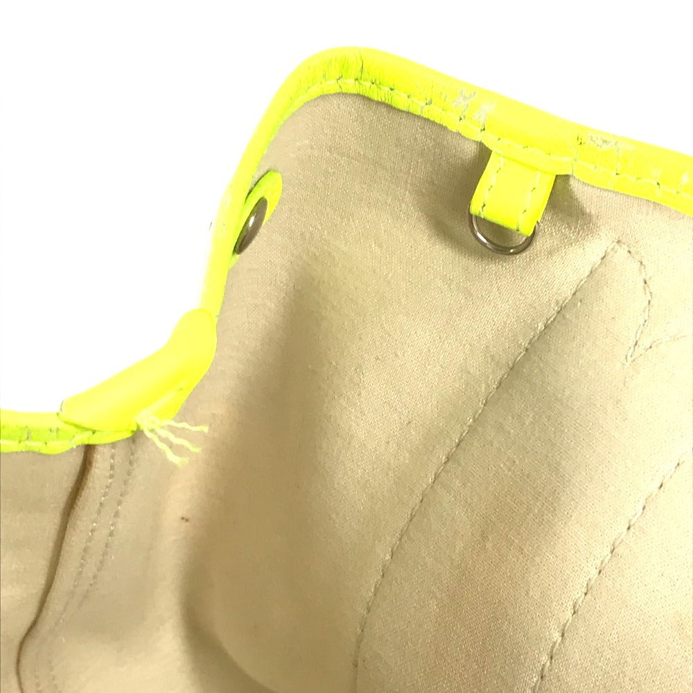 BALENCIAGA 339933 Navy Cabas S Navy Cabas S Bag Tote Bag Handbag Leather/Canvas Unisex Yellow