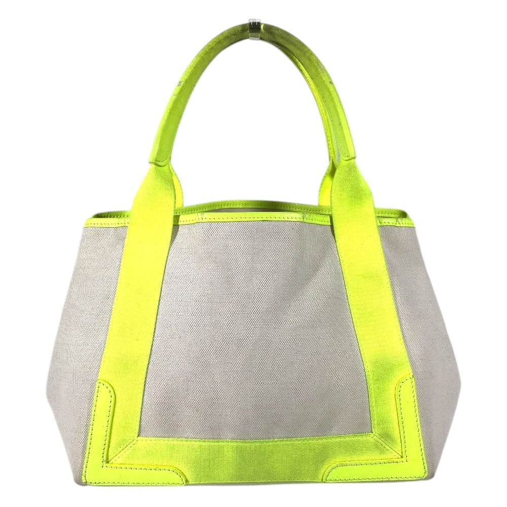 BALENCIAGA 339933 Navy Cabas S Navy Cabas S Bag Tote Bag Handbag Leather/Canvas Unisex Yellow