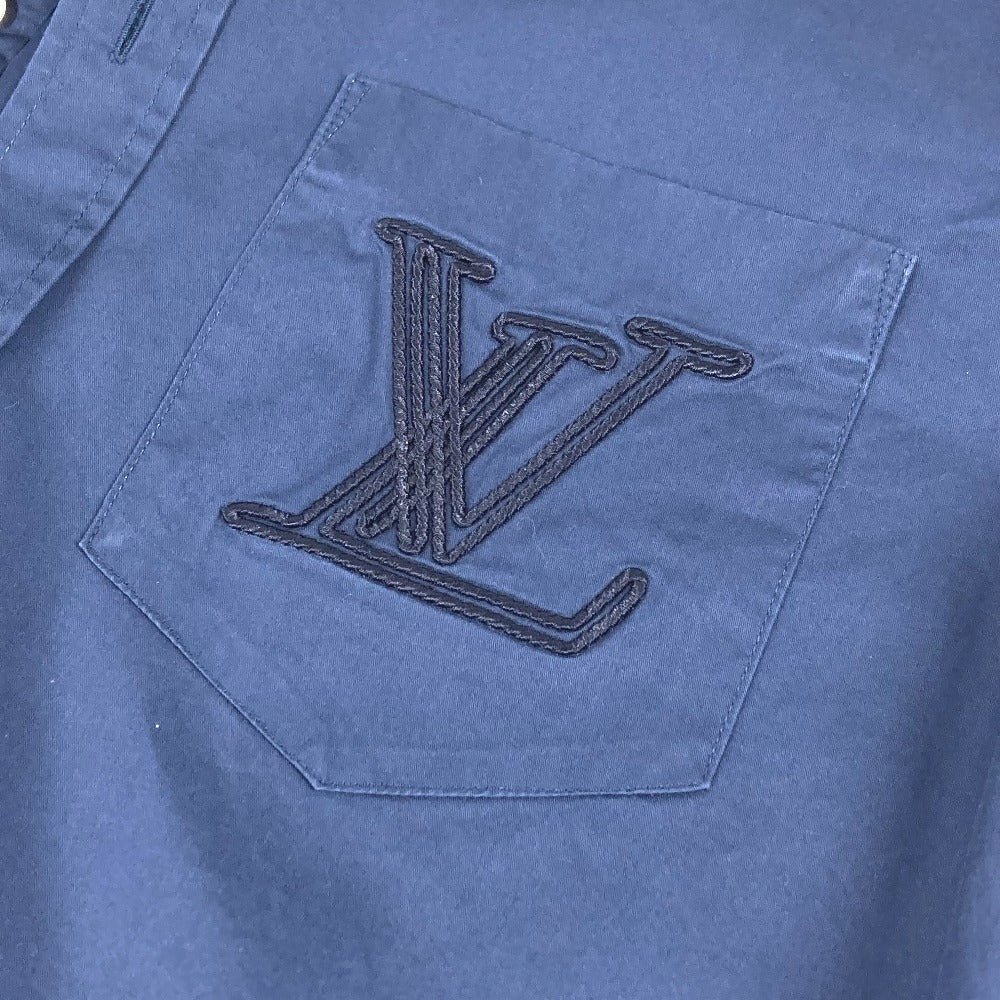LOUIS VUITTON 2024年 LVロゴ アパレル トップス 長袖 シャツ 長袖シャツ コットン メンズ ネイビー