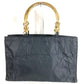 PRADA Triangle Logo Plate Metal Handle Bag Tote Bag Handbag Nylon Unisex Black