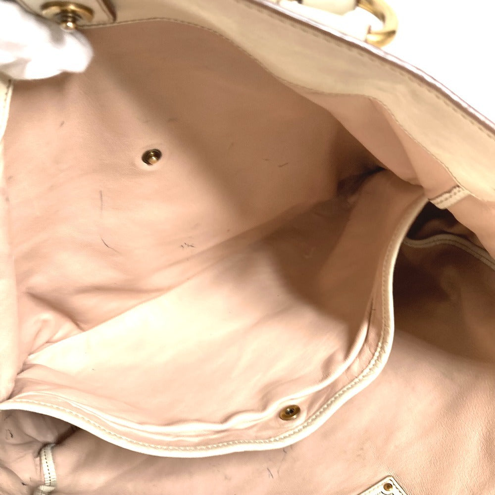 PRADA BR4220 Logo Bag Shoulder Tote Bag Shoulder Bag Leather Unisex Ivory