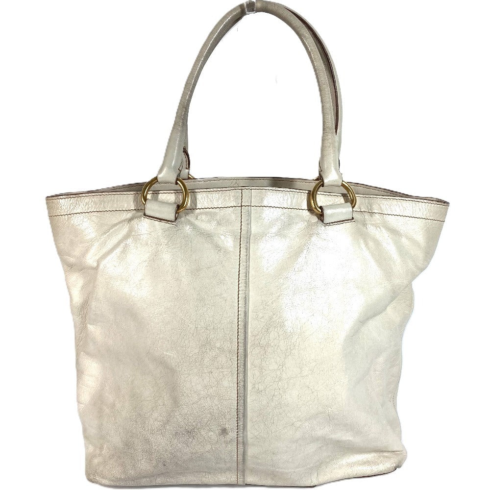 PRADA BR4220 Logo Bag Shoulder Tote Bag Shoulder Bag Leather Unisex Ivory