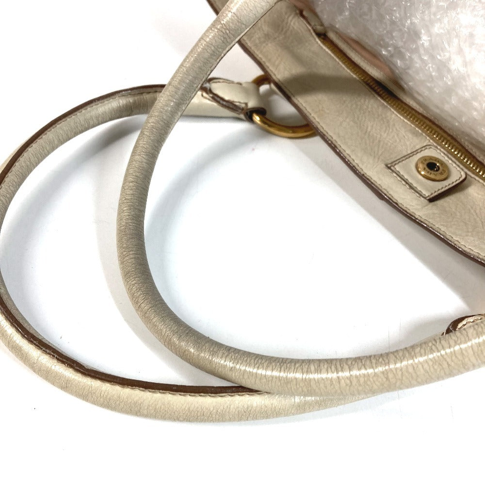 PRADA BR4220 Logo Bag Shoulder Tote Bag Shoulder Bag Leather Unisex Ivory