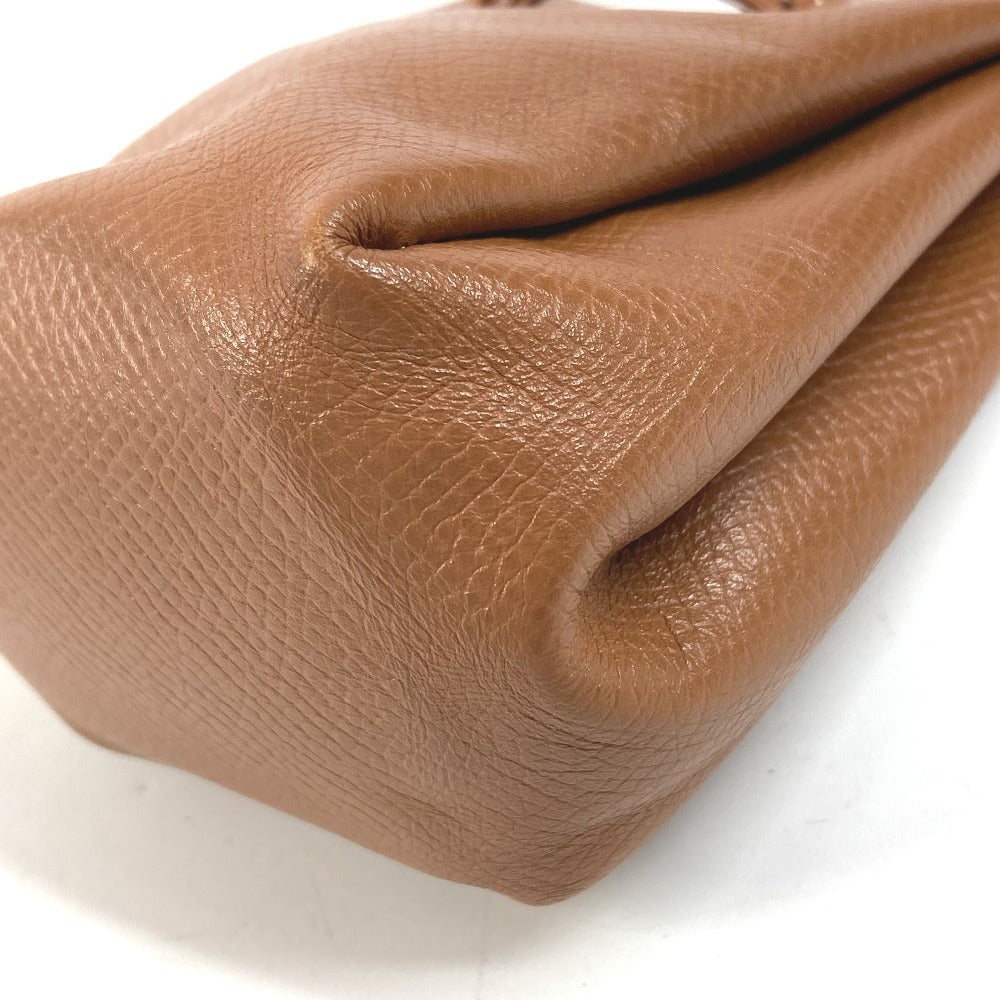 HERMES Vespa Drawstring Pouch, Small Item Holder, Leather, Unisex, Brown