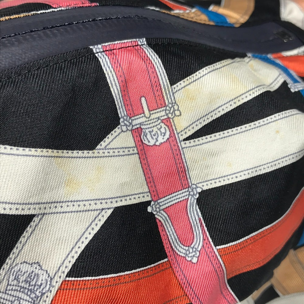 HERMES Airsilk Cavalcadour Backpack Bag Rucksack Silk Unisex Black