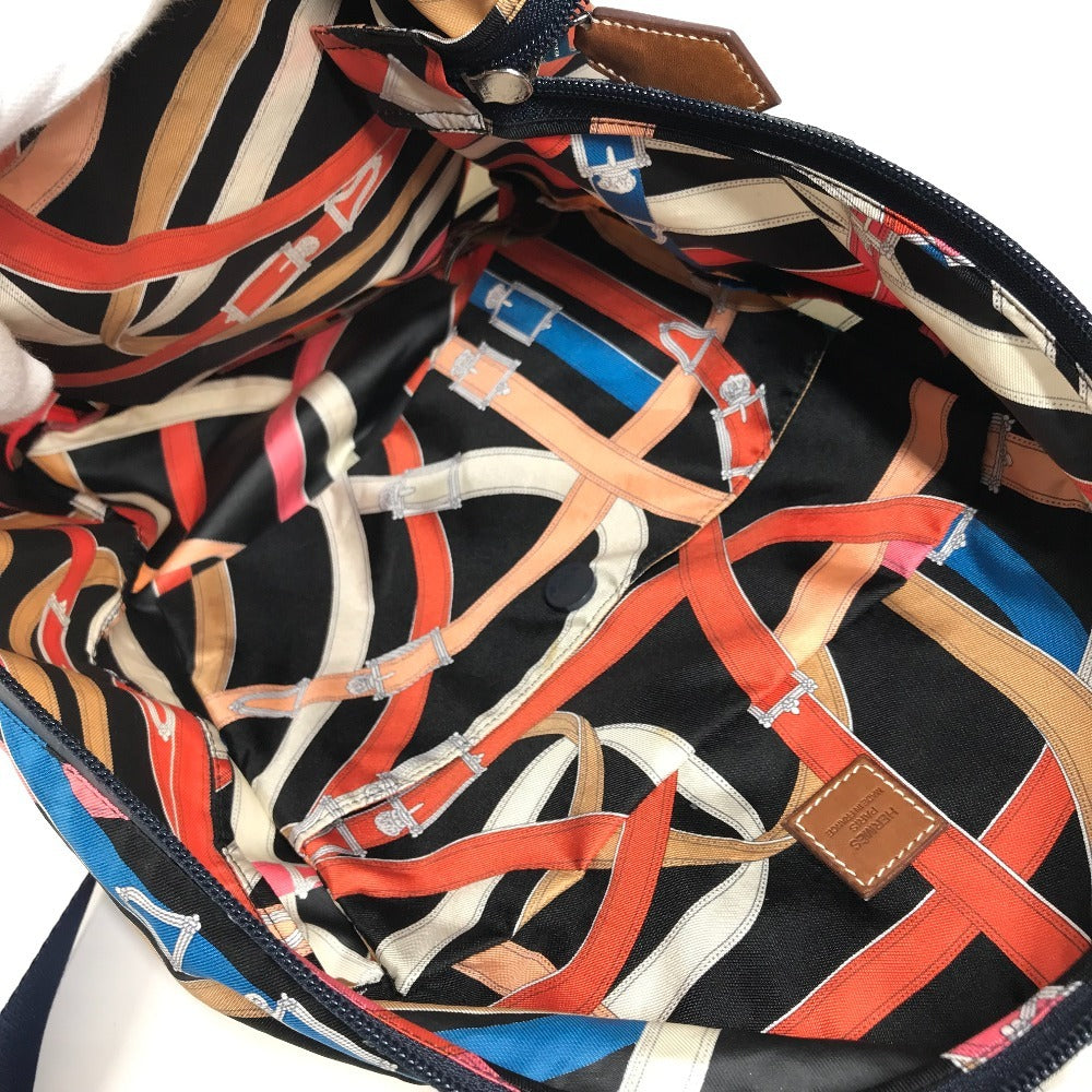 HERMES Airsilk Cavalcadour Backpack Bag Rucksack Silk Unisex Black