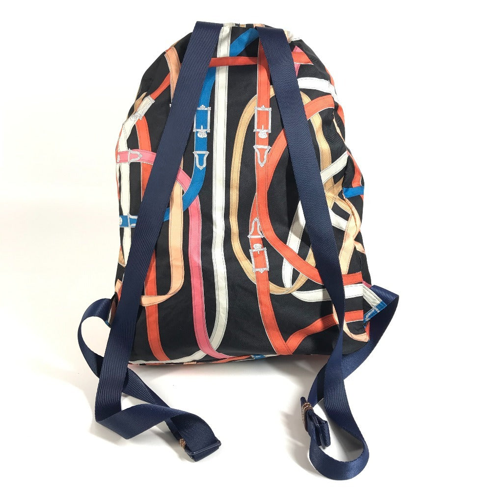HERMES Airsilk Cavalcadour Backpack Bag Rucksack Silk Unisex Black