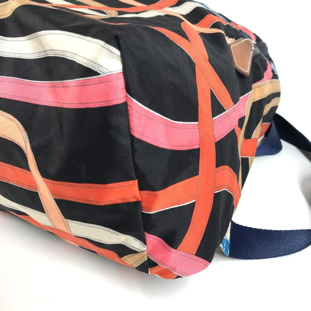 HERMES Airsilk Cavalcadour Backpack Bag Rucksack Silk Unisex Black