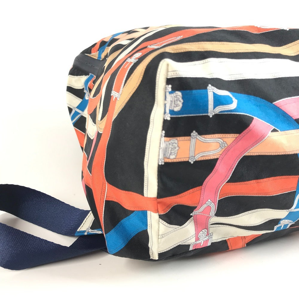HERMES Airsilk Cavalcadour Backpack Bag Rucksack Silk Unisex Black