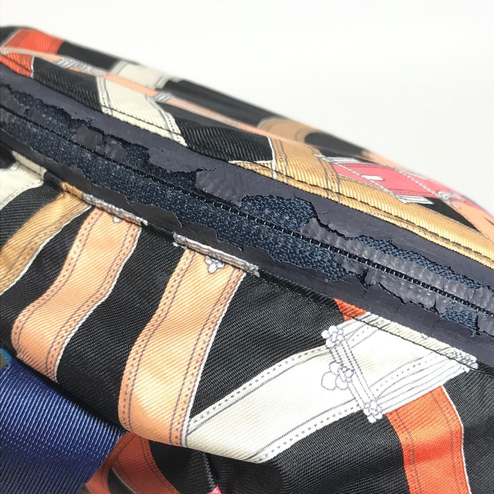 HERMES Airsilk Cavalcadour Backpack Bag Rucksack Silk Unisex Black