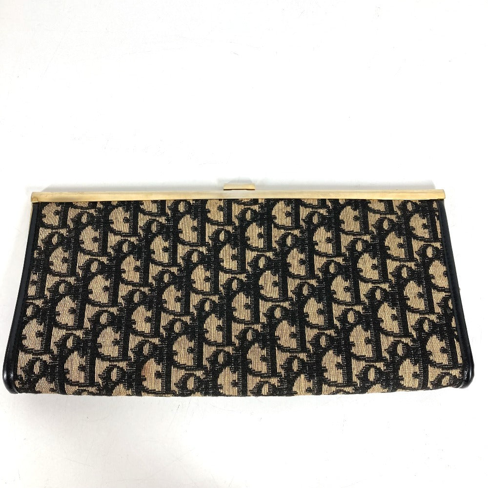 Dior ヴィンテージ トロッター がま口 セカンドバッグ カバン ポーチ クラッチバッグ レザー/キャンバス ユニセックス ネイビー系