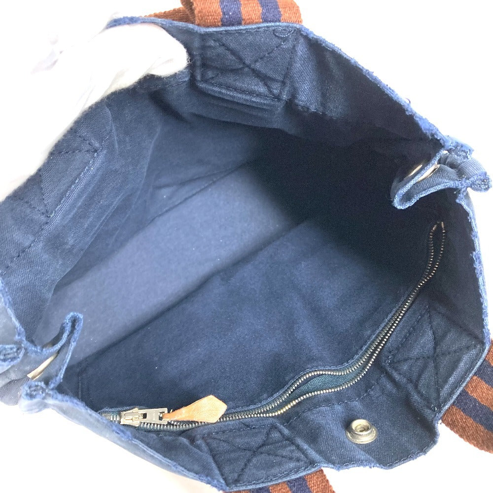 HERMES Fourre-Tout PM Fourre Tout PM Bag Tote Bag Handbag Cotton Unisex Navy