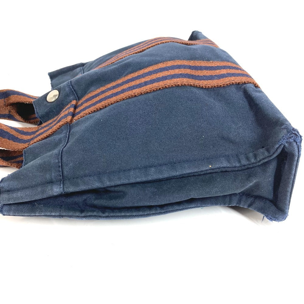 HERMES Fourre-Tout PM Fourre Tout PM Bag Tote Bag Handbag Cotton Unisex Navy