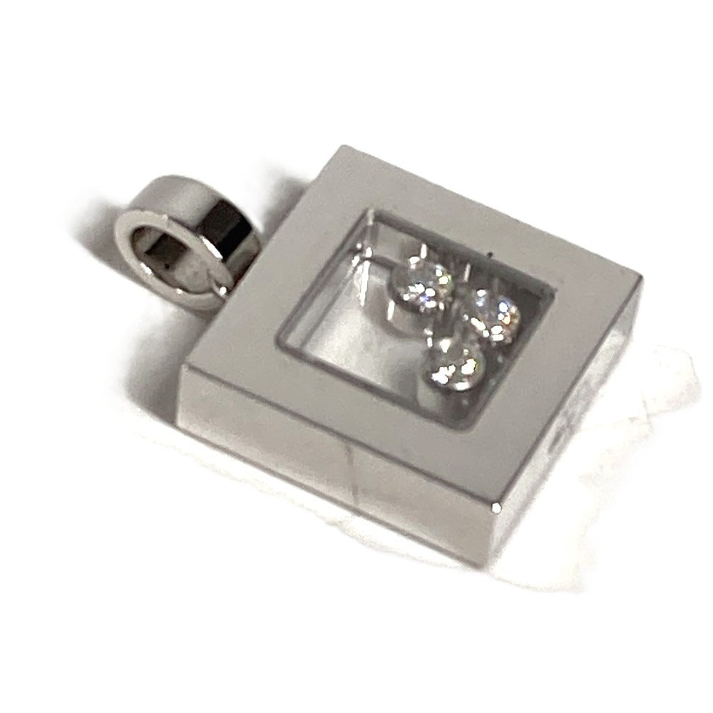 Chopard Diamond 18K Gold Happy Diamond Jewelry Necklace Pendant Top WG750 Women's Silver