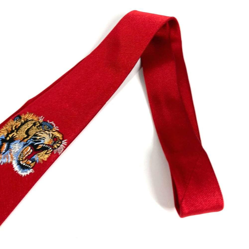 GUCCI Unknown Tiger Logo Suit Accessory Tie Silk Men's Red