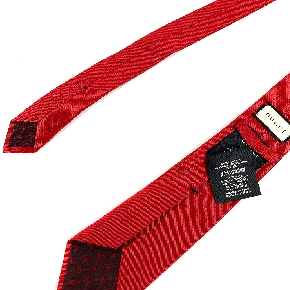 GUCCI Unknown Tiger Logo Suit Accessory Tie Silk Men's Red